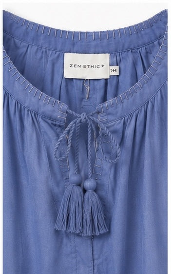 ZEN ETIC-Caftano Maxi Ricamo Paisley